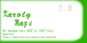 karoly mazi business card